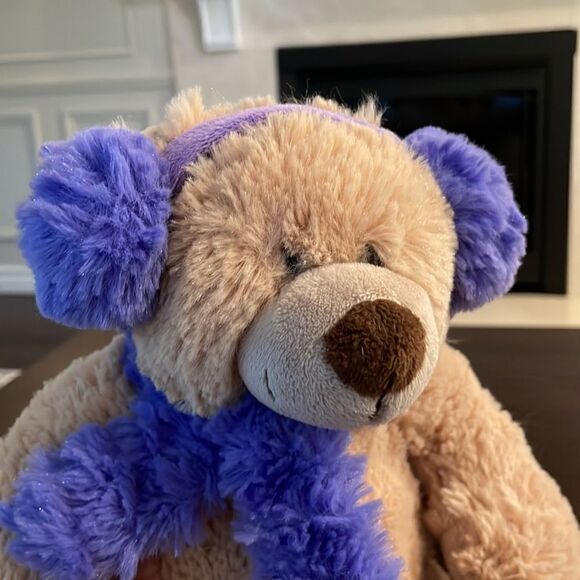 BEVERLY HILLS TEDDY BEAR COMPANY 12" Beige/Purple Plush Stuffed BEAR #13000 - Picture 7 of 7